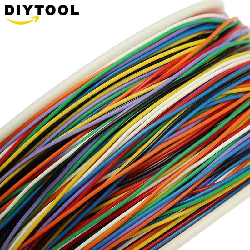 8colors P/N B-30-1000 30AWG COLORED Wrapping Wire Jumper Cable Flexible PVC Electronic conductor Wire Connector FOR PCB