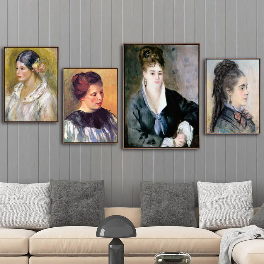 Home Decoration Print Canvas Art Wall Pictures Poster Canvas Printings Paintings French Pierre-Auguste Renoi A Woman