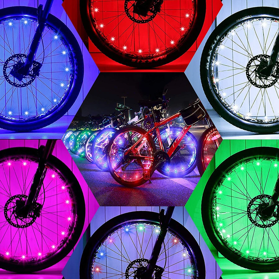 2M 20 LED Bicycle Lights Mountain Bike Wheel String Light Cycling Spoke Wheel Lamp Bike Accessories Luces Led Bicicleta Bisiklet