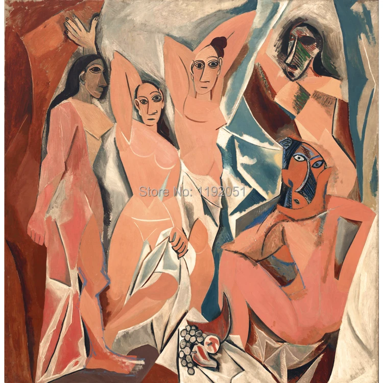 

nude poster canvas prints picture mural painting Imagich Top 100 prints Les Demoiselles Avignon c.1907