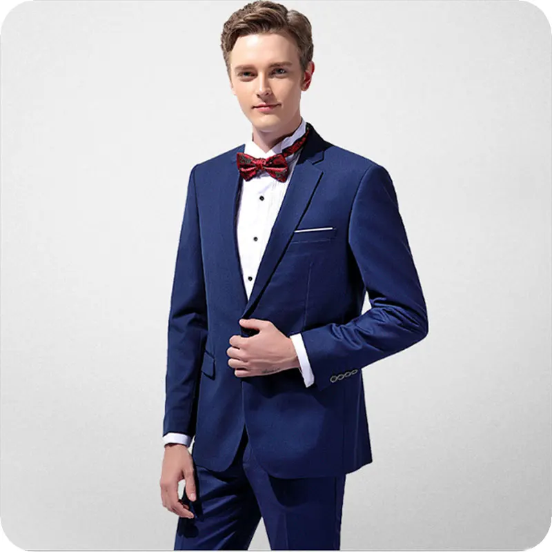 

Royal Blue Men Suits Wedding Suits Bridegroom Groomsmen Groom Wear Custom Tuxedos Best Man Blazer Prom Slim Fit Formal 2pieces