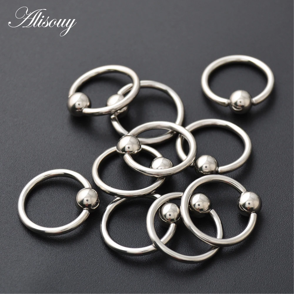 Alisouy 1PC 16G Stainless Steel Captive Bead Rings BCR Piercings Lips Nose Rings Ear Tragus Nipple Rings Navel ring Body Jewelry