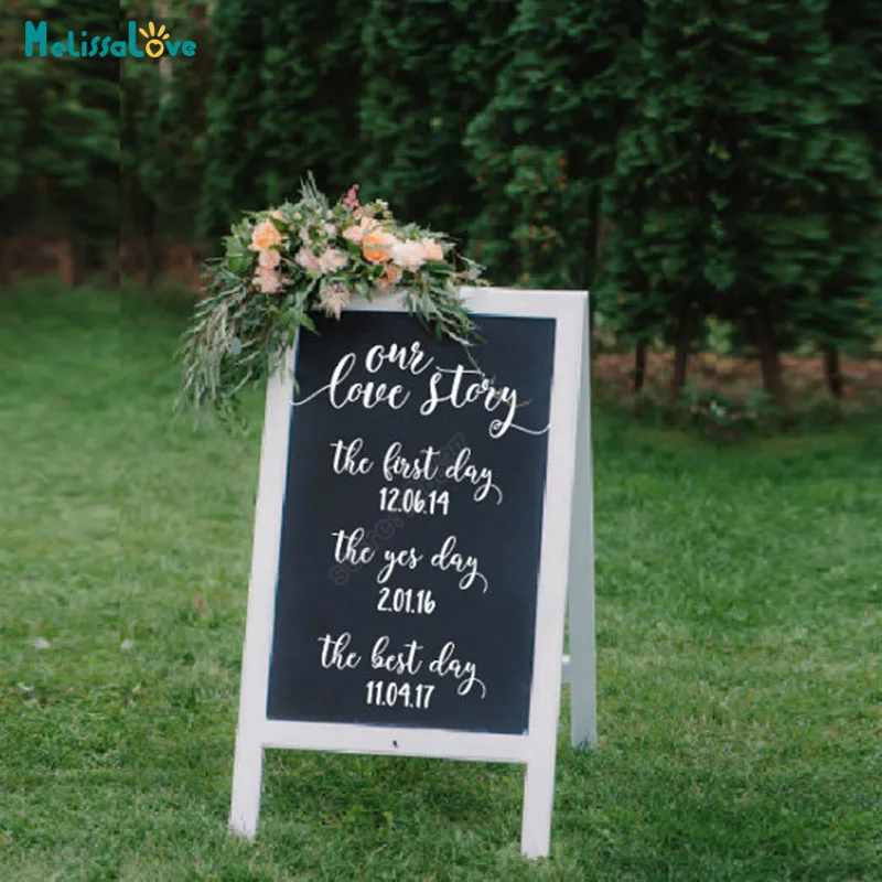 Our Love Story Wedding Welcome Sign Personalized Wedding board Decal The First Day The Yes Day The Best Dat Custom Sticker B751