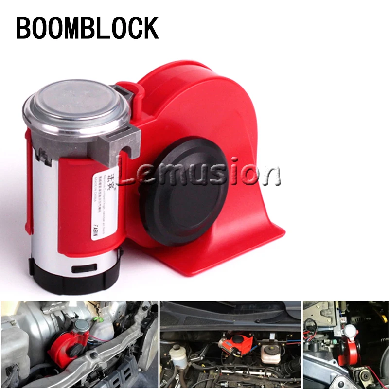 BOOMBLOCK Car Two-Tone Snail Air Horn Speaker 12V 130db For Audi A4 A3 A6 C6 B7 B8 B5 Q5 Seat Leon Ibiza Skoda Fabia Yeti Superb