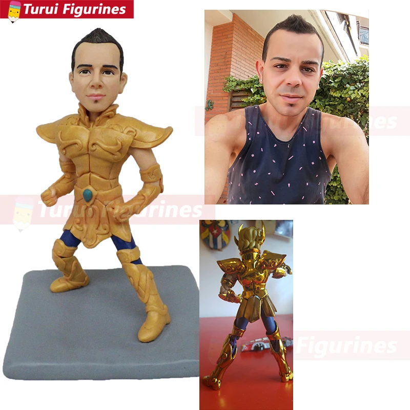 Saint Seiya Soul of Gold Action Figure real people face sculpture design figurines miniatures by Turui Figurines fully handmade