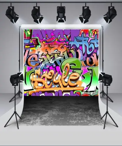 VinylBDS Fashion Graffiti Wall Photography Background  Art Festival Studio Background Wedding Washable Seamless Photo Backdrop