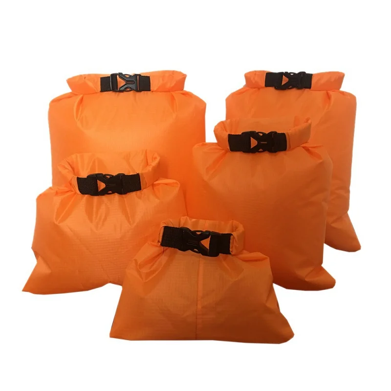 5 pçs/set natação ao ar livre à prova dwaterproof água saco de acampamento rafting armazenamento seco com alça ajustável gancho saco de acampamento