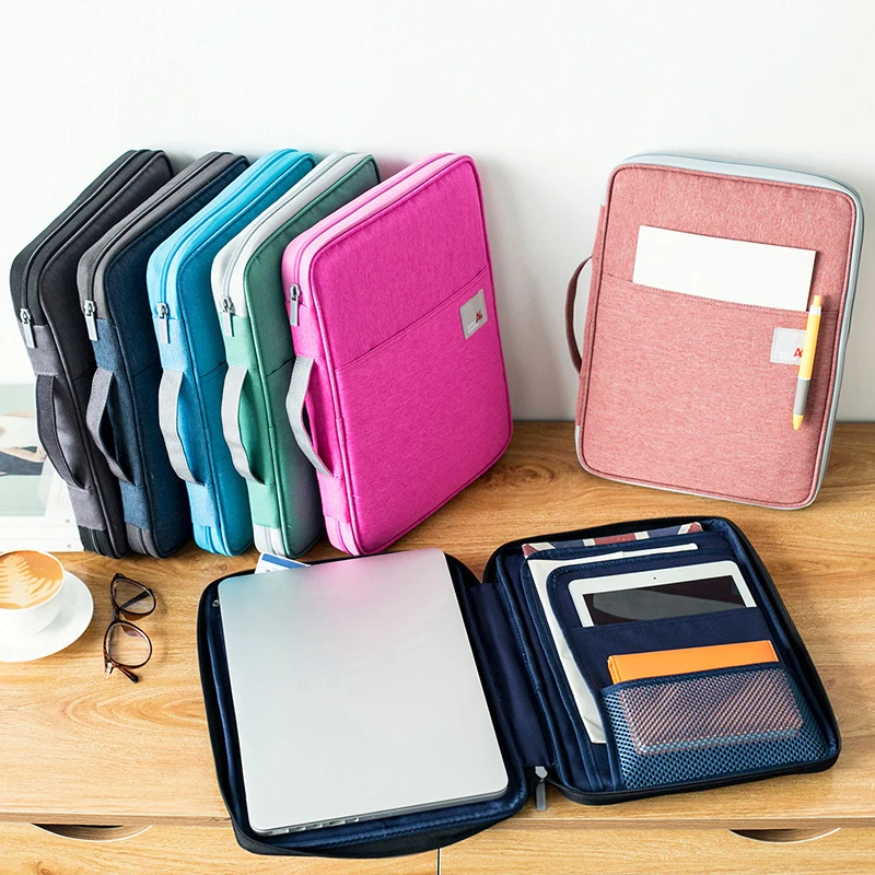

New Multi-functional A4 Document Bags Filing Products Portable Waterproof Oxford Cloth Storage Bag for Notebooks Pens Computer