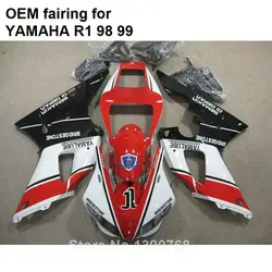 Injection molding plastic fairings for Yamaha YZFR1 1998 1999 red white black motorcycle fairings kit YZF R1 98 99 CN34