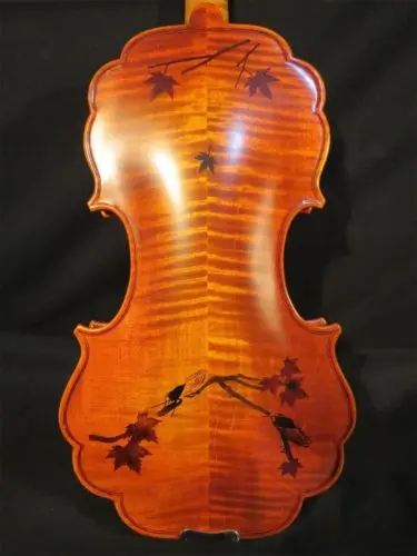 Baroque style SONG  Maestro inlay maple leaf lace 5 strings 4/4 violin #9788