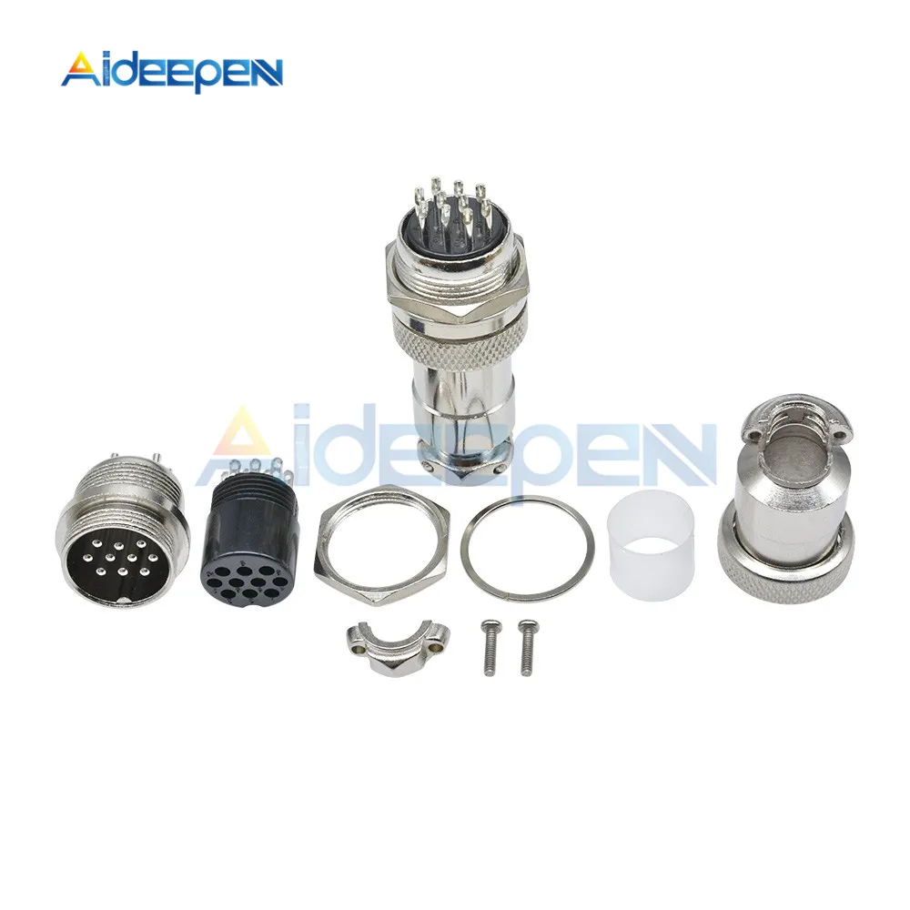 1 Set GX20 Luftfahrt-Steckverbinder, Stecker und Buchse, Rundsteckverbinder mit 2/3/4/5/6/7/8/9/10/12/14/15 Pins, Kabel-Panel-Steckverbinder – Detail 9