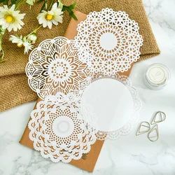 KSCRAFT White Lace Paper Doilies/Placemats for Wedding Party Decoration Supplies Scrapbooking Paper Crafts