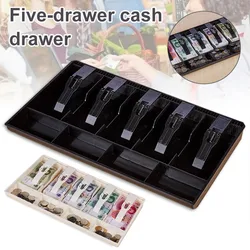 5 Grid Money Counter Money Cash Coin Register Insert Tray Replacement Cashier Drawer Storage Tray Box Classify Organizer