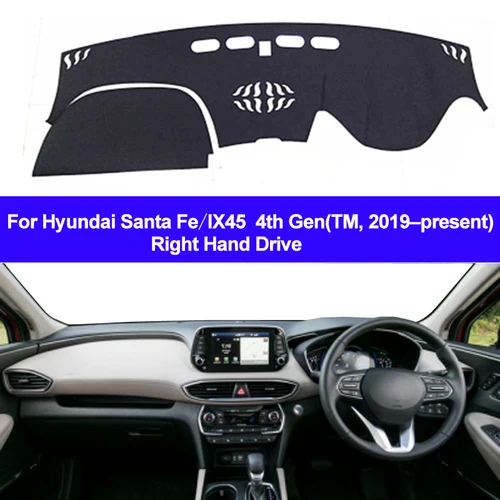 Imagen 2 del producto Cubierta para salpicadero de coche, alfombrilla para salpicadero, dos capas, para Hyundai Santa Fe IX45, 4ta generación, 2019, ahora antisol, RHD, LHD