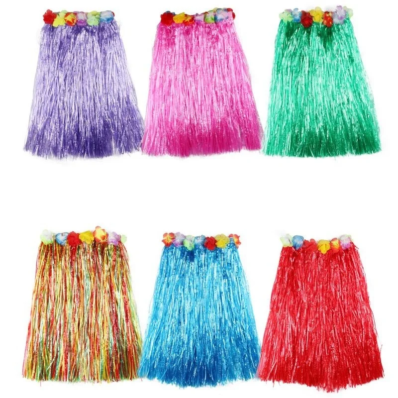 Plastic Fibers Women Grass Skirts Hula Skirt Hawaiian Costumes 30CM/40/CM60CM/80cm Ladies Dress Up Festive & Party Supplies