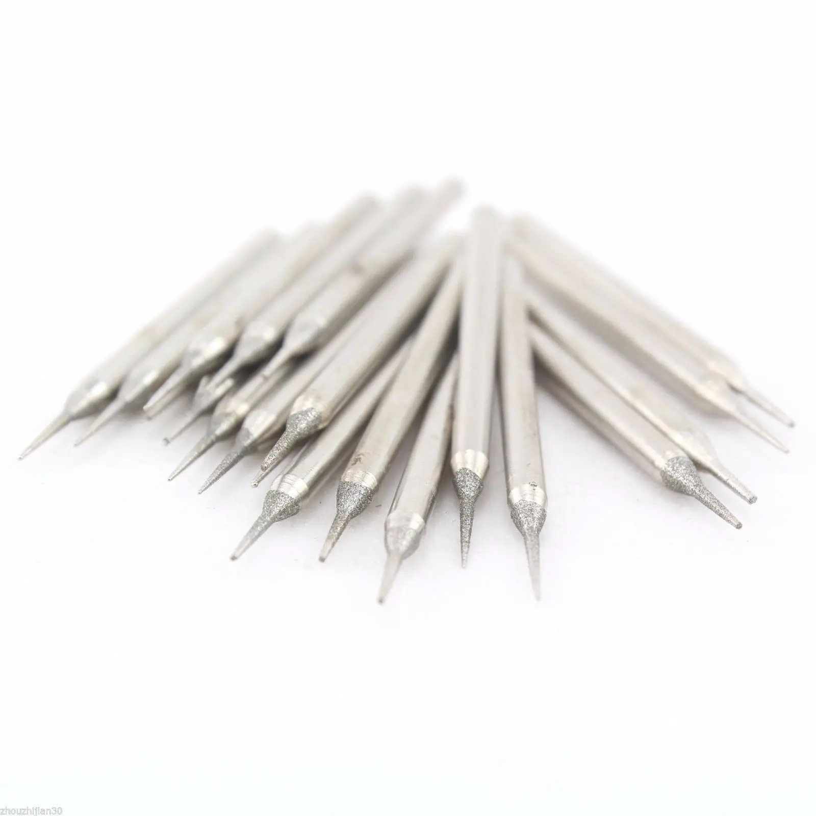 30Pcs 1mm Lapidary Diamond Grinding Needle Bits Mounted Tapered Point 10D6 Gem ILOVETOOL