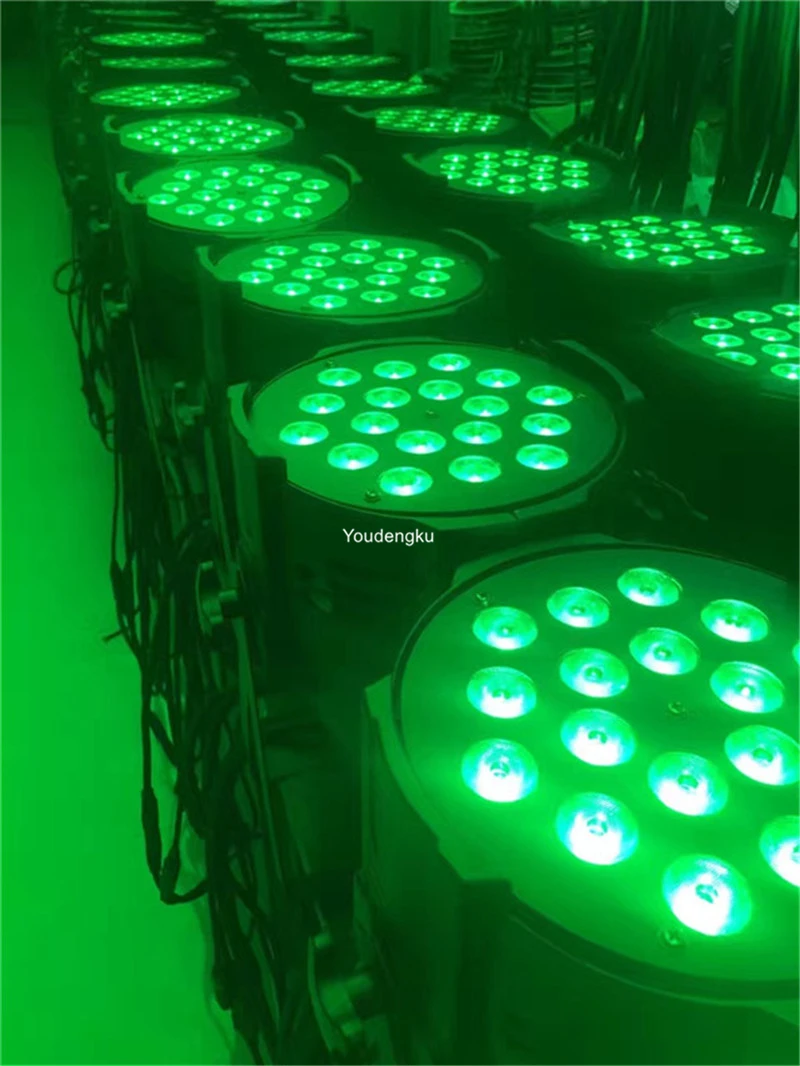 8 pieces with flightcase long lifespanled par lights 18 x 18W LED PAR 64 CAN RGBWA+UV 6in1 led lights par 64