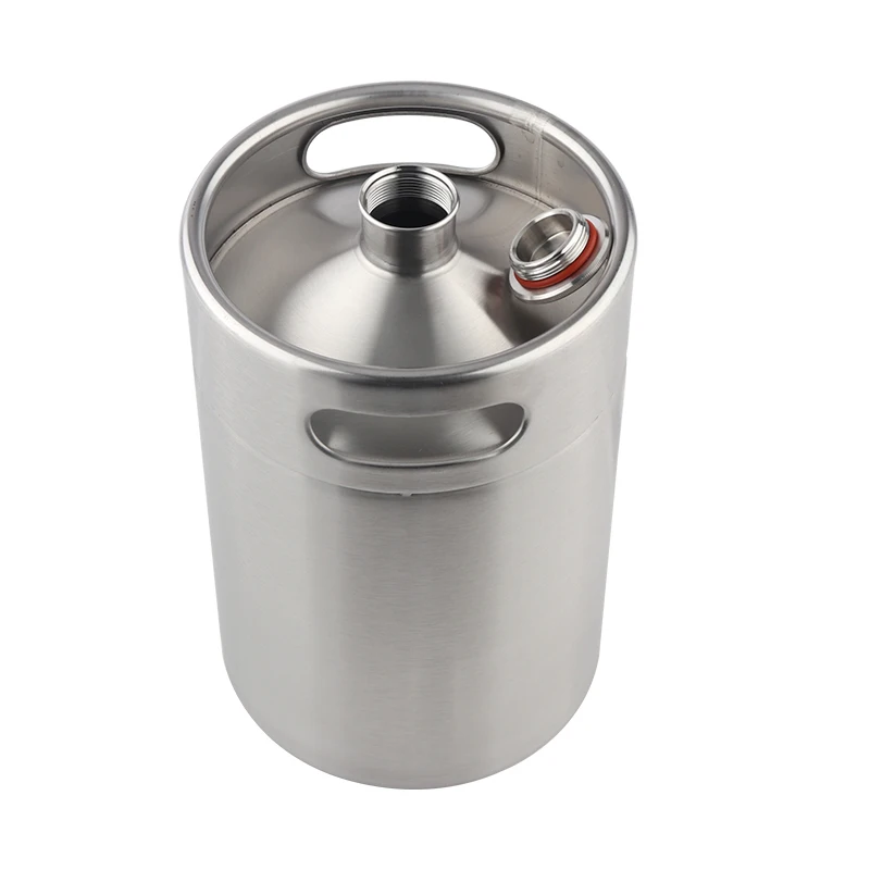 Mini Growler,304 Stainless Steel 5L Mini Keg Beer Growler Portable Beer Bottle for Picnic/BBQ Home Brewing Beer Making Tool