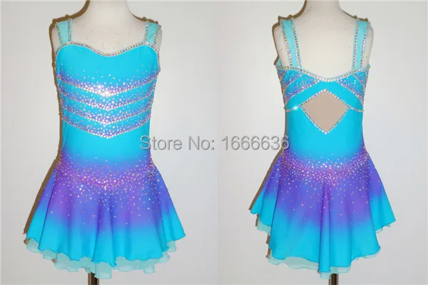 2016 Hot Sales Figure Ice Skating Dresses For Girls New Brand Vogue Figure Skating Competition Customized Dress DR2963