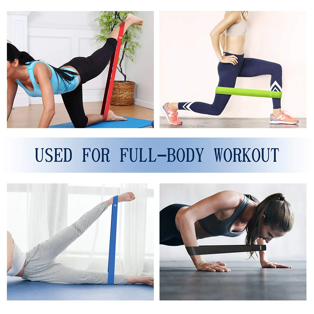Yoga-Widerstandsbänder, 5 Farben, Widerstandsschlaufen, Dehnübungen, Pilates, Fitnessgeräte, für das Fitnessstudio, zu Hause, für Sporttraining und Workouts (5 bis 25 Pfund). – Detail 5