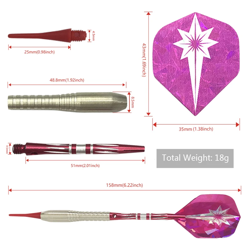 Yernea High-quality 3Pcs/set 19g Electronic Darts Profession Soft Tip Dart Match darts Copper body Aluminum Alloy shaft