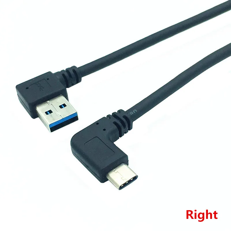 90-градусный левый правый угол USB 3.0 Type-A «папа» на 90-градусный левый угол USB3.1 Type-C «папа» USB-кабель для синхронизации данных и зарядки