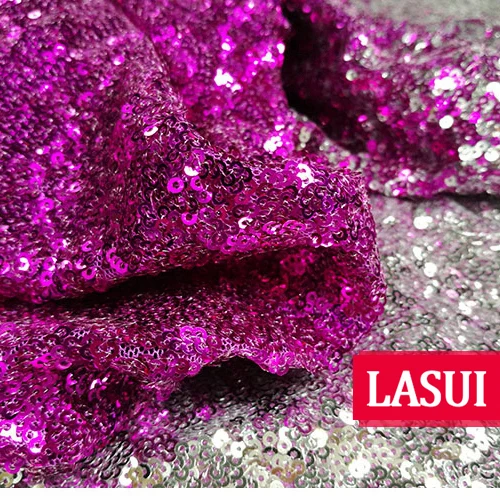 LASUI 13 colors 5 yards=1 lot 3MM encryption brilliant Gradient sequins mesh lace fabric Evening dress  Party dress fabric W0041