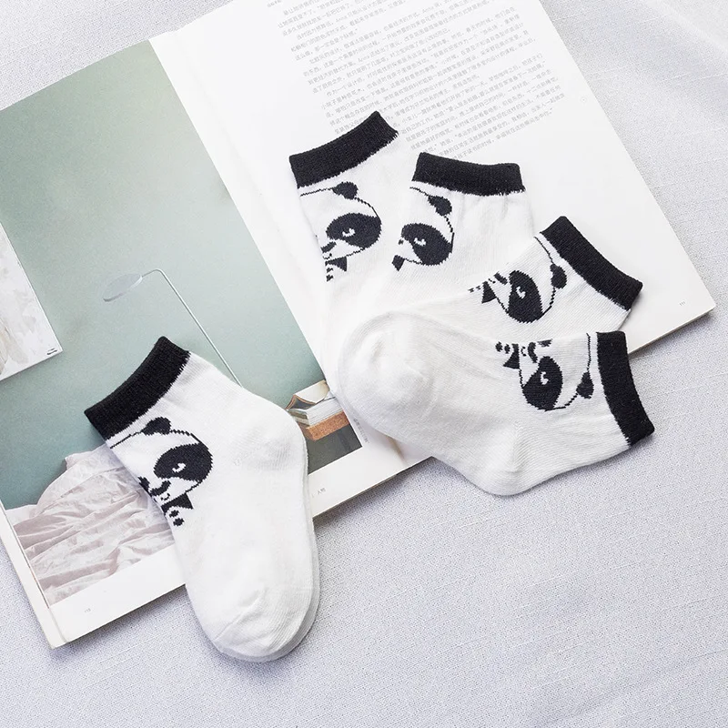 Cute Baby Socks Cotton Boys Girls Socks Fashion Kids Crew Socks Short Newborn Toddler Socks White Funny Patterned Panda Stuff