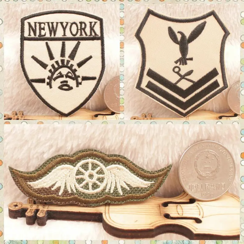 Free Shipping Liberty New York Wings stickers 3pcs/lot Iron On Embroidered cloth patch party promotion costume decoration gifts