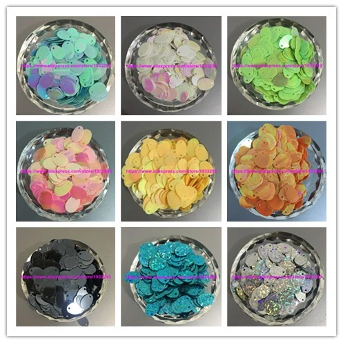 2000 stks 9*13mm 9 Kleur Side Gat Eivorm Platte Losse Sequin Paillette Naaien, Wedding Craft Kids DIY Garment Accessorie