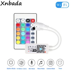WIFI RGB/RGBW Led Strip Controller Mini Wifi+RF 24Keys Remote Controller With 16Million Colors For RGB/RGBW Led Light DC5-28V