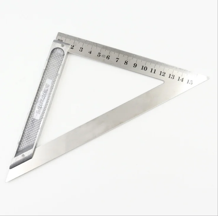 Woodworking ruler 45degree 90degree Square Angle steel ruler L shape Abduction rule Trigonometric ruler measure tool