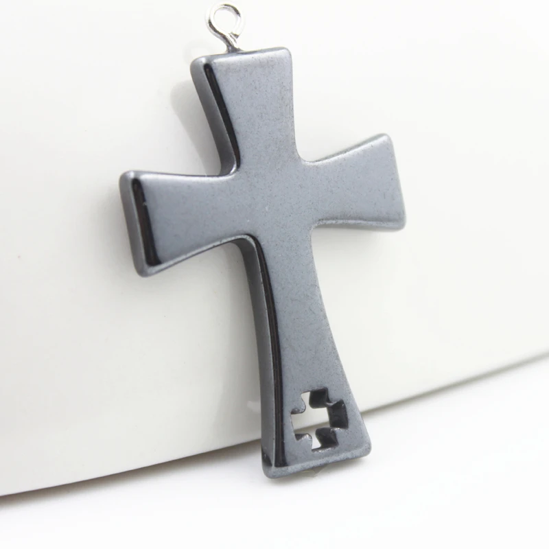 fashion hot sale hematite cross pendant accessories diy accessories  HP1043