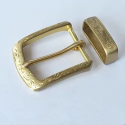 Solid brass Belt Buckle Pin buckles Belt loop Belts Clip DIY leather Craft accessories for belt  38-39mm