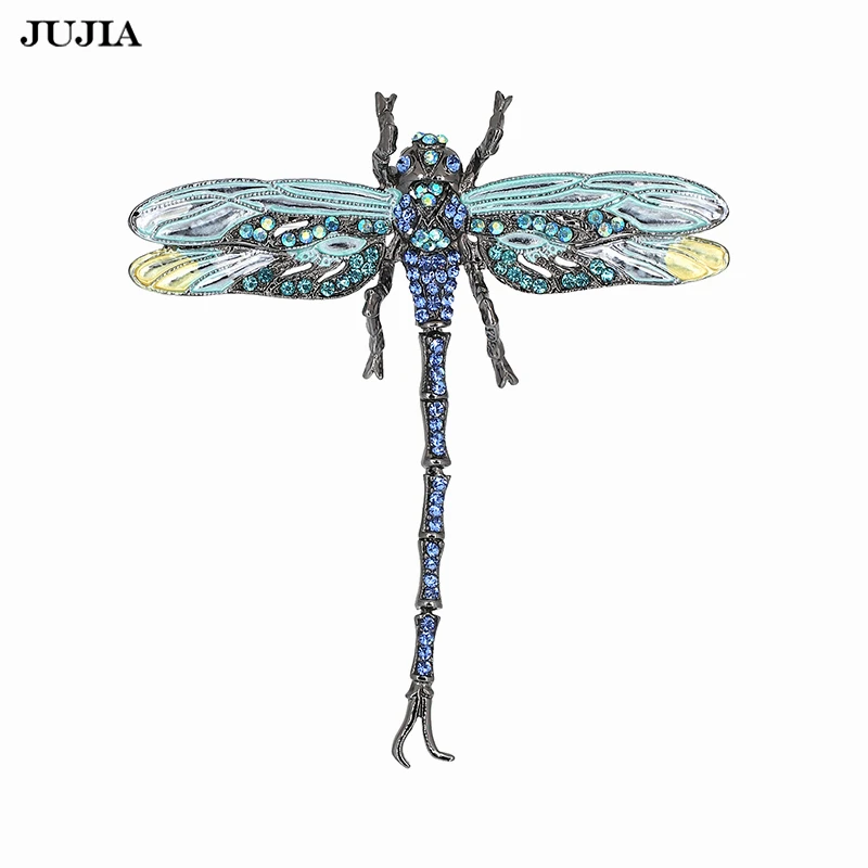 Wholesale Broches Jewelry Fashion Jewellery Brooches Rhinestone Dragonfly Brooch Pin Accessories Animal Brooch Relogio Feminino