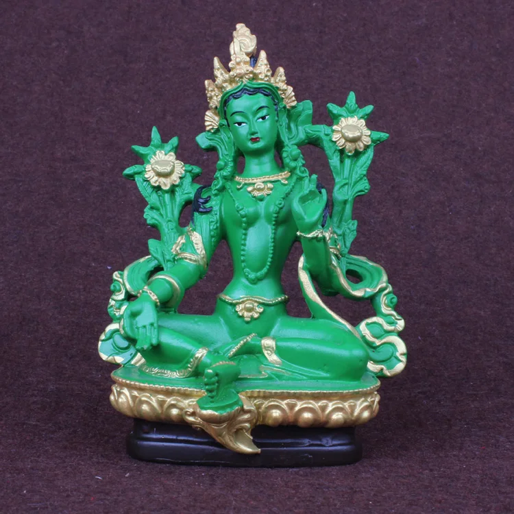 

Green Tara, Tantric statues, resin small statues, buddha statue, buddhism, buddhist, figure, figurine, about 13.5CM height~