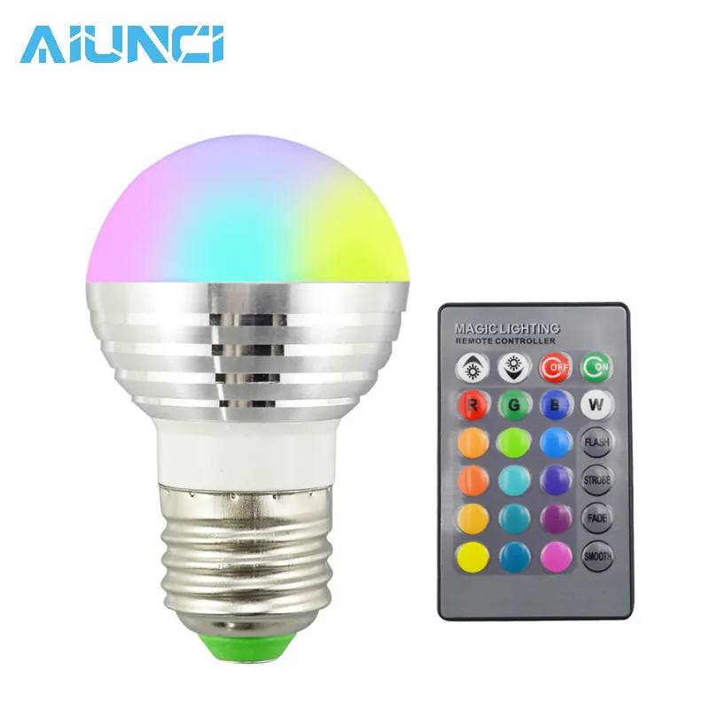 

E27 E14 LED 16 Color Changing RGB Magic Light Bulb Lamp 85-265V 110V 120V 220V RGB Led Light Spotlight + IR Remote Control