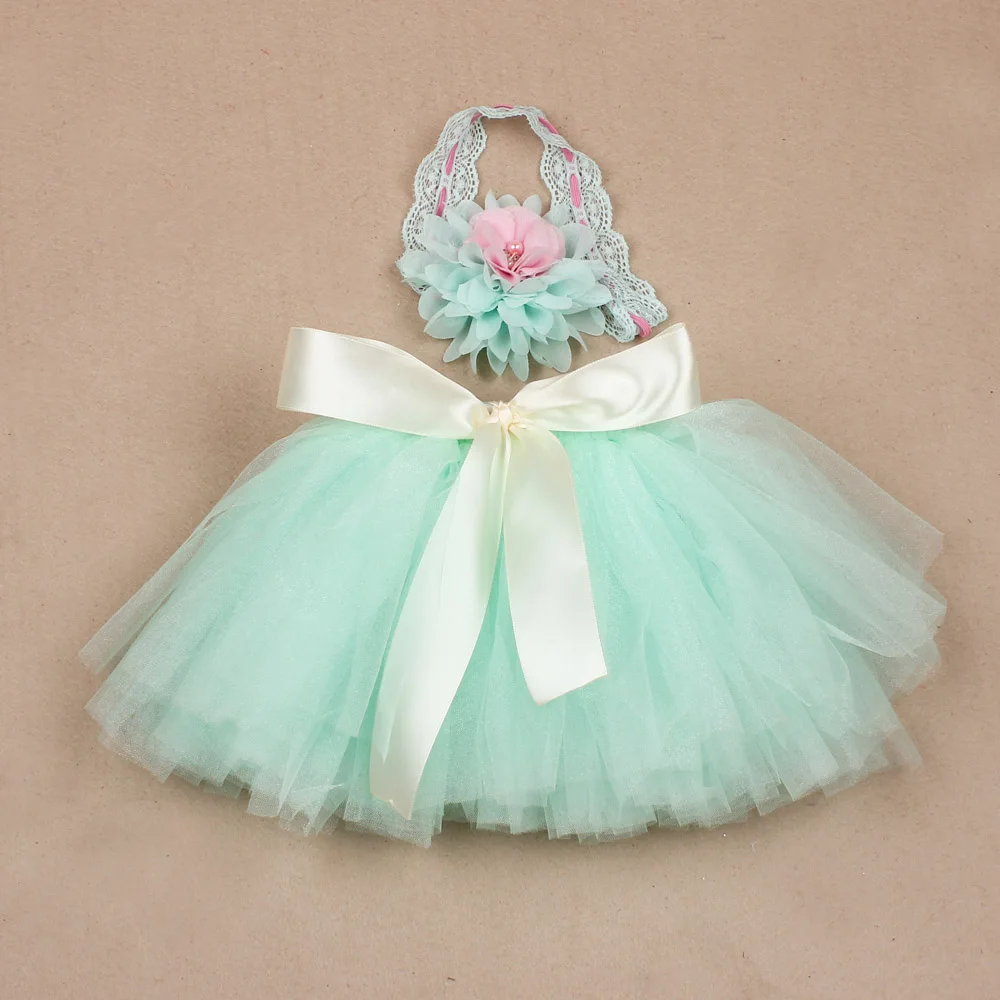 10 Colors Beautiful Baby Tutu Skirt with Flower Headband Fashion Newborn Photograph Prop Tutu and Headband TS025