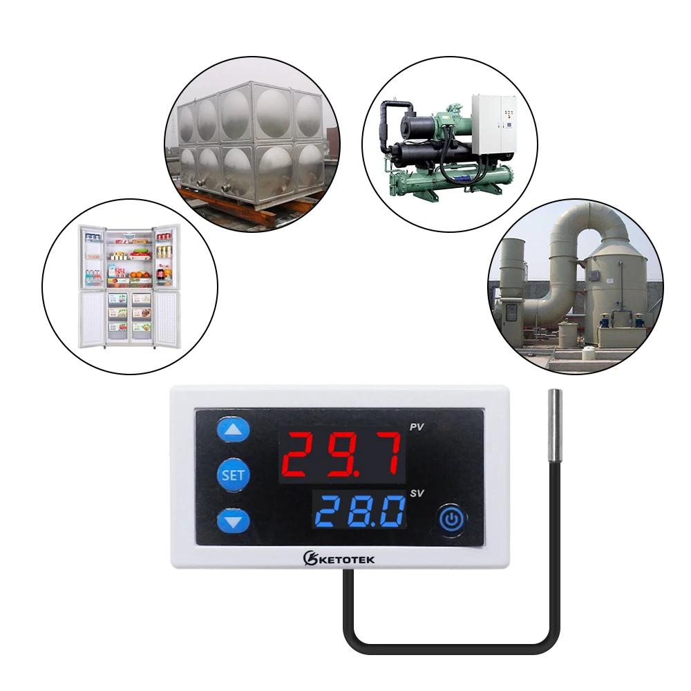 KT3003 Digital Thermostat Regulator Temperature Controller -55~120C Heating/Cooling Control 10A Relay Output Thermoregulator