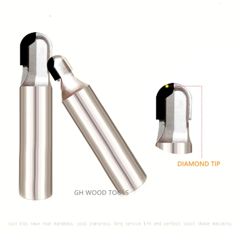 Diamond wood working tools cove box bit PCD cnc router bits mill 6mm cutters Round Nose Bits wood circular arc cutter furniture