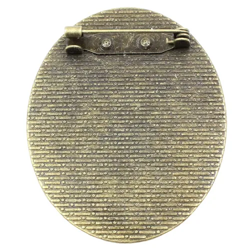 Fit 30x40mm Vintage Oval Blank Setting Bezel Blank Base Cabochon Brooch with Base For DIY Brooch Making 3pcs/lot K04632