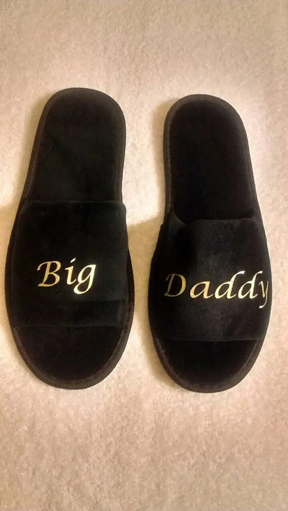 

personalized big daddy groom best man Bachelorette black spa slippers birthday wedding New Year Christmas party favors