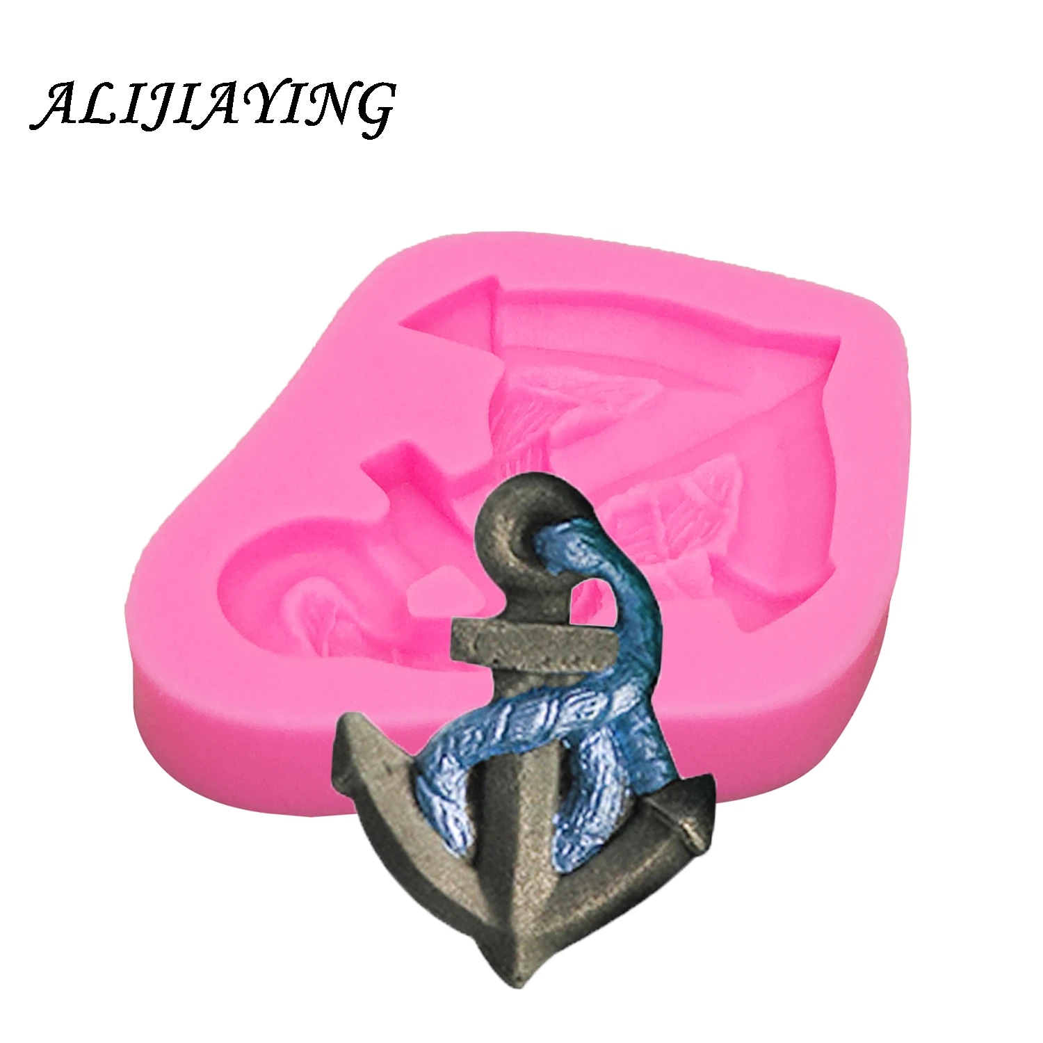 1Pcs 3D Cartoon Ship Anchor Rudder Shape Silicone Mold Fondant moulds Cookie Baking Chocolate Mold Cake Decorating Tools D1104