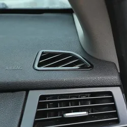 Black Dashboard Air Conditioning Outlet Frame Decoration Cover Trim For BMW X5 E70 X6 E71 2008-2014 LHD Stainless Steel