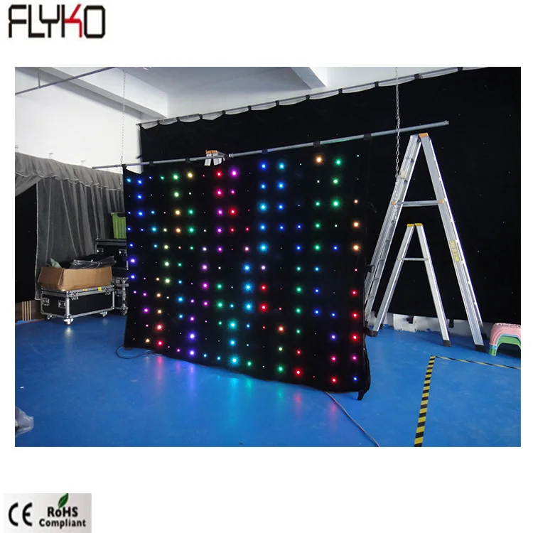 

Flexible foldable led curtain display P18cm 2x3m SD/PC controller for Stage Covers