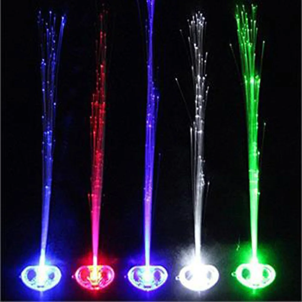 Wholesale led light braid Christmas party novelty decoration hair extension by optical fiber Halloween Concert Birthday Toy