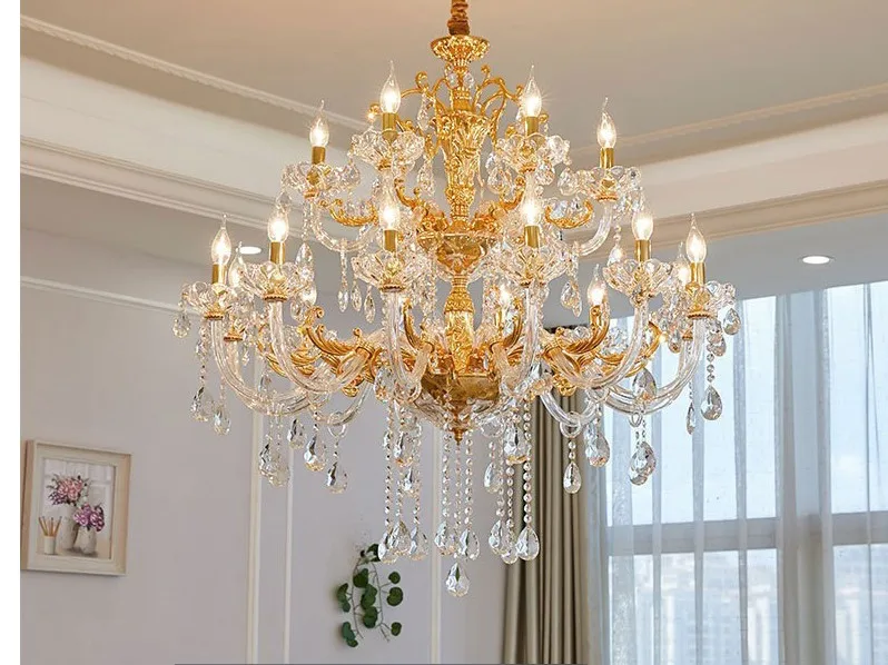 

Free Shipping Modern Golden Chandelier Light Living Room European E14 Luxury Lamp Lustres De Cristal Chandeliers 100% Guaranteed