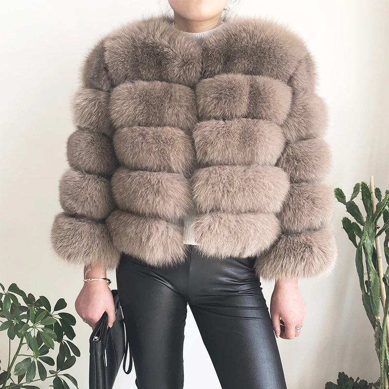 2024 new style real fur coat 100% natural fur jacket female winter warm leather fox fur coat high quality fur vest