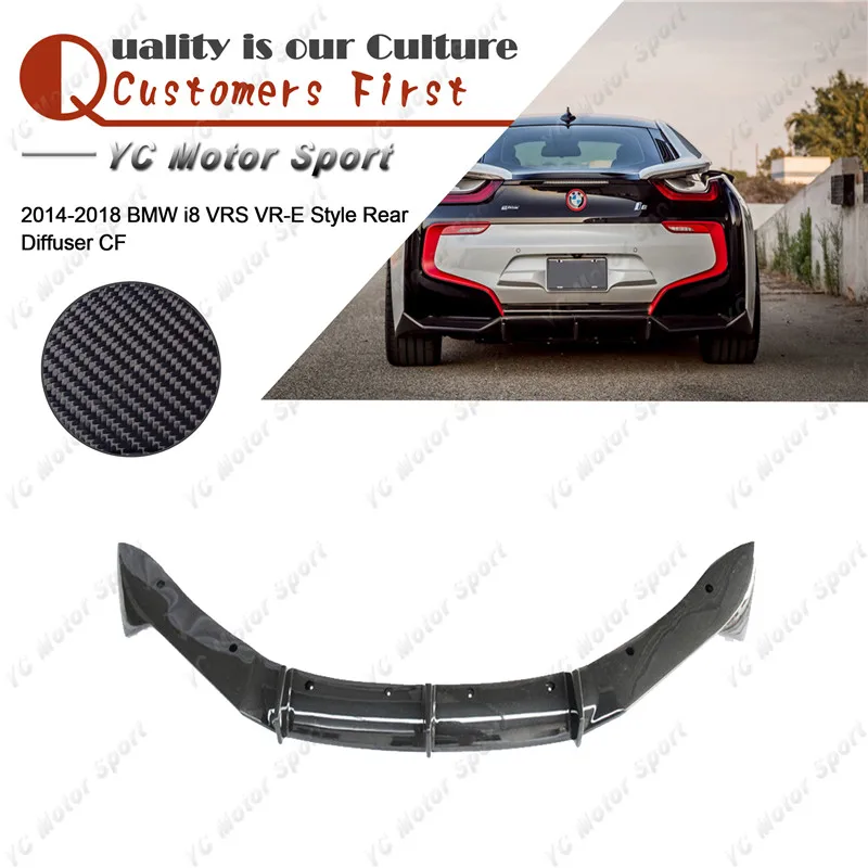 

Car Accessories Dry Carbon Fiber VRS VR-E Style Rear Diffuser Fit For 2014-2018 i8 Body kit Rear Bumper Lip Splitter