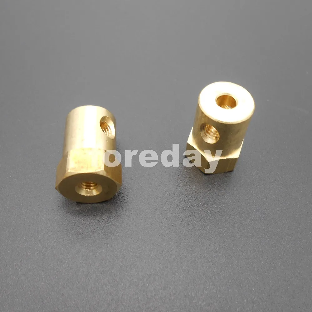 Motor de eje de rueda de latón de 5 piezas y 4MM, Hexagonal, longitud Total 18mm, acoplador de acoplamiento M4 de 12MM + 2 llaves inglesas * FD250X5 + 2